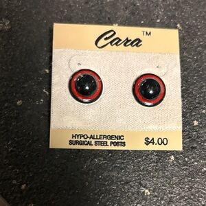 Cara 90s Red and Black Earrings